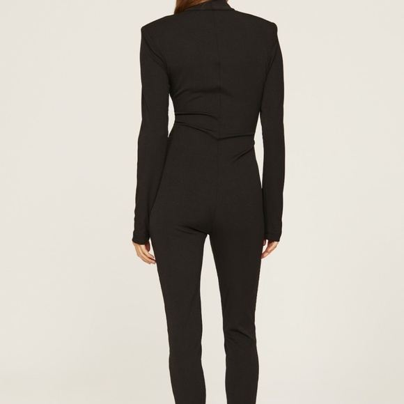 Nicholas, Black Zip Front Jumpsuit, XS - Picture 3 of 8